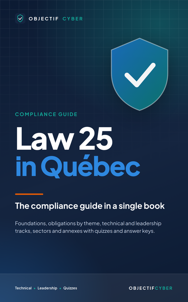 Cover of the guide Law 25 in Québec